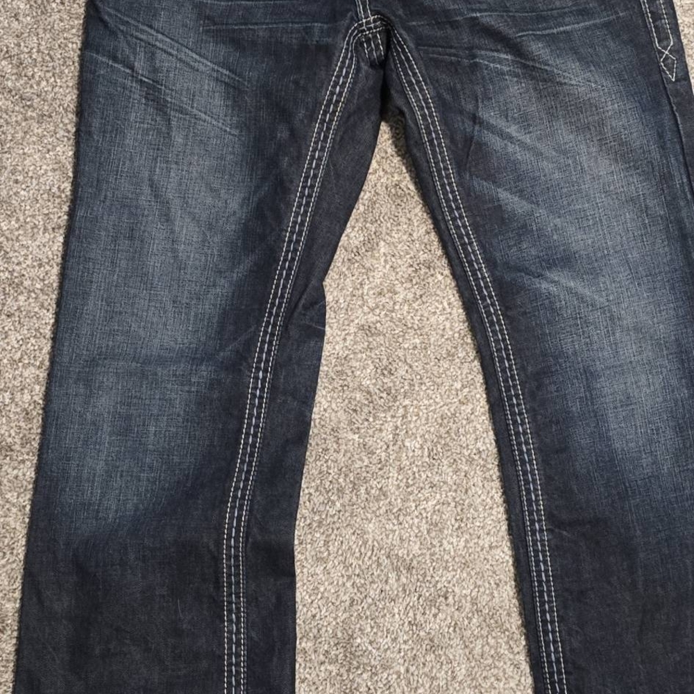 Rock Revival Men's Dark Blue Jeans - Picture 2 of 7